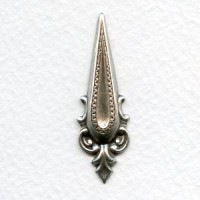 Prong Effect Stampings Long Narrow Oxidized Silver (6)