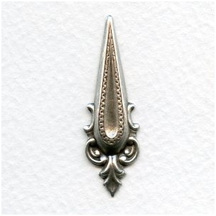 Prong Effect Stampings Long Narrow Oxidized Silver (6)