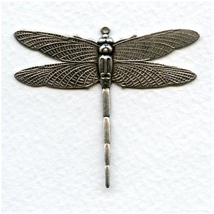 Dramatic Dragonfly with Loop 43mm Oxidized Silver (1)