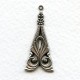 Ornately Detailed Pendant Drops 34mm Oxidized Silver (6)
