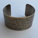 Floral Embossed Oxidized Brass Cuff 37mm