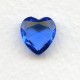 ^Sapphire Glass Heart-Shape Stones Unfoiled 12x11mm