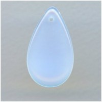 Czech Glass White Opal Smooth Pendant 30mm