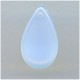 Czech Glass White Opal Smooth Pendant 30mm