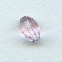 Oval Faceted Glass Beads Pink 11x8mm