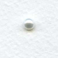White Pearl Glass Cabochons 5mm (24)