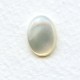 White Mother of Pearl 14x10mm Shell Cabochons (2)