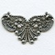 Floral Plaque Oxidized Silver 67mm