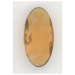 ^Rare Vintage Glass Pendeloque Topaz Stones 18x9mm