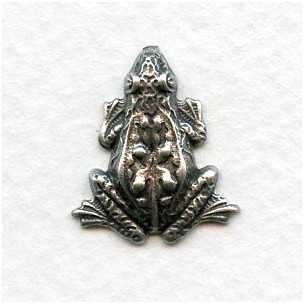 Frog Stampings Oxidized Silver 19x17mm (6)