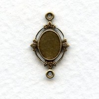 Floating leaves Connector Settings 8x6mm Oval Oxidized Brass (6)