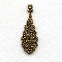 Embossed Pendants for Earrings 30mm Oxidized Brass (6)