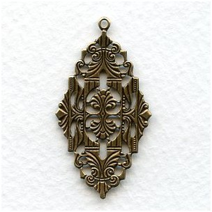 Intricate Plaque Stamping Oxidized Brass 41mm (1)