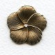 Rounded Petal Flowers Oxidized Brass 28mm (4)