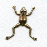Tree Frogs Oxidized Brass Stampings 28mm (6)