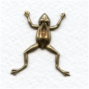 Tree Frogs Oxidized Brass Stampings 28mm (6)