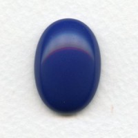 Lapis Blue Glass Cabochon 25x18mm Flat Back (1)