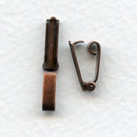 Vintage Style Open Foldover Clasps Oxidized Copper (12)