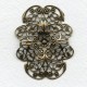 ^Filigree Rectangle Oxidized Brass 48x37mm (1)