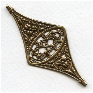 Excellent Openwork Floral Oxidized Brass Stamping (1)