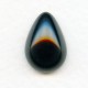 ^Jet Glass Pear Shape Cabochon 18x13mm