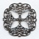 Ornate 47mm Filigree Open Petals Oxidized Silver