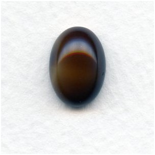 Brown Horn 14x10mm Glass Cabs