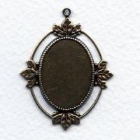 Floating Leaves Settings 25x18mm Oxidized Brass (3)