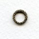 Scroll Edge Round 9.5mm Connector Ring Oxidized Brass (12)