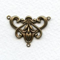 Art Nouveau Style Floral Connector Oxidized Brass (4)