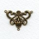 Art Nouveau Style Floral Connector Oxidized Brass (4)