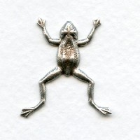 Tree Frogs Oxidized Silver Stampings 28mm (6)
