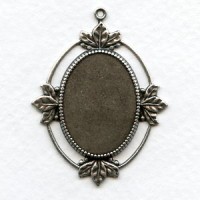 Floating Leaves Settings 25x18mm Oxidized Silver (2)