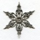 Filigree Star or Flower Shape Oxidized Silver 49mm (1)