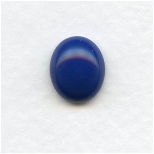 Lapis Blue Oval 12x10mm Glass Cabochons