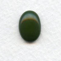 ^Forest Green 14x10mm German Glass Cabs