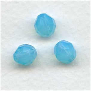 Aqua Opal Fire Polished Round Faceted Beads 8mm