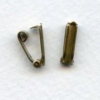 Vintage Style Oxidized Brass Foldover Clasps (12)