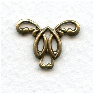 Art Nouveau Style Elegant Connector Oxidized Brass (6)