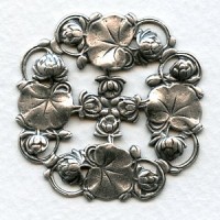 Lily Pad Stampings Oxidized Silver 40mm (2)