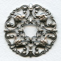 Ornate Openwork Filigree Stamping Oxidized Silver (1)