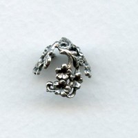 Add Some Bling! Oxidized Silver Floral 12mm Bead Caps (6)