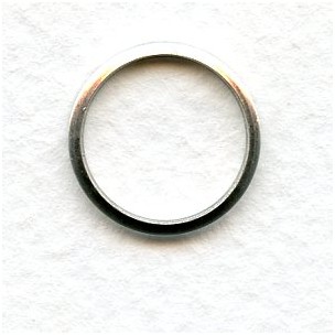 Simple Circle Connector or Eyelet 16mm Oxidized Silver (12)