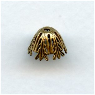 Filigree Domed 11mm Bead Caps Oxidized Brass (4)