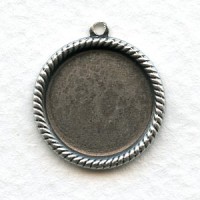 Rope Edge Settings 15mm Oxidized Silver (6)