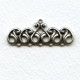 Ornate 5 Strand Connector End Bars Oxidized Silver (2)