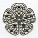 Filigree Flower Shape 45mm Oxidized Silver (1)