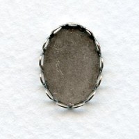 Lace Edge Settings 18x13mm Oxidized Silver (12)