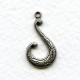 Tendril Hook Stampings Oxidized Silver 22mm (6)