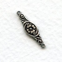 Jewelry Connectors Lovely Floral Oxidized Silver (12)